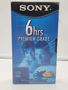 Sony Premium VHS Blank Tape T-120 6 Hours New Sealed - Picture 1 of 5
