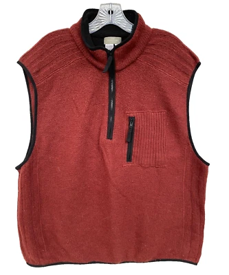 Territory Ahead 1/2 Zip Sweater Vest Men's XL 80% Lambswool 20% Nylon - Image 1 of 4