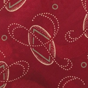 Halston III Men's Tie Red Geometric 100% Silk Hand Made in Italy - Picture 1 of 6