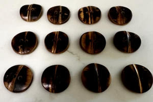 Wood buttons, 2 hole, 1 1/8 ", One dozen (12), Flat back, Uneven top - Picture 1 of 10
