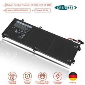 56Wh 0RRCGW RRCGW 0M7R96 4GVGH 1P6KD Akku für DELL XPS 15 9550 Precision 15 5510 - Afbeelding 1 van 12