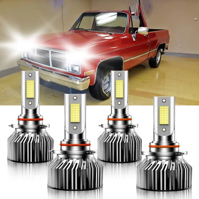 For GMC R2500 1988-1989 LED Headlight Bulb 9005+9006 High Low Beam 6000K White - Image 1 of 4