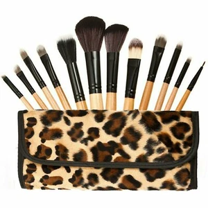 Makeup Brush Set with Leopard-Print Pouch (12-Piece) - Picture 1 of 8