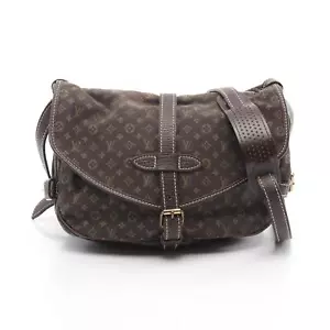 LOUIS VUITTON Saumur Shoulder Bag M95227 Monogram mini Lin canvas Ebene Used LV - Picture 1 of 12