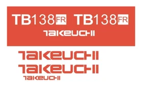 TAKEUCHI TB138fr STICKER DECAL SET - Picture 1 of 1