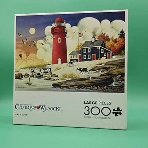 Buffalo 300 Large Pieces Charles Wysocki Red Lighthouse Puzzle COMPLETE VG+ - Picture 1 of 4