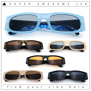 Classy Mod Narrow Rectangle Sport Plastic Dad Fashion Retro Sunglasses - Picture 1 of 39