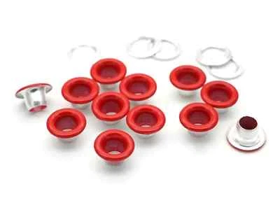 Paquete de 100 ojales de colores ID de 3/16" con arandelas ojales de aluminio de 5 mm para... Foto 1 de 4