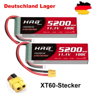 2Stück HRB 3S 5200mAh 11,1V XT60 100C Lipo Akku für RC Hubschrauber Drohone Boot - Bild 1 von 7