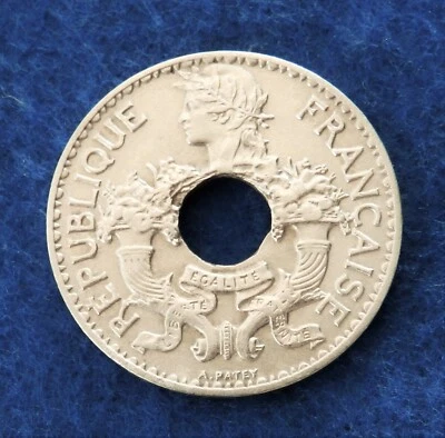 Indochina 1938 5 centavos - Impresionante moneda con fecha clave - Ver fotos Foto 1 de 2
