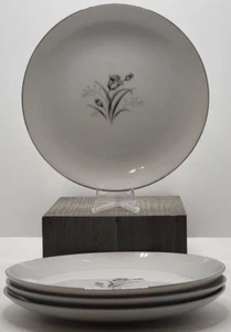 Creative Royal Elegance Floral Silver Tone Trim 6.25" Bread & Butter Plates (4) - Picture 1 of 3