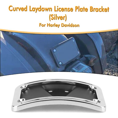 Soporte de matrícula trasero cromado para motocicleta Harley Davidson Dyna Foto 1 de 4