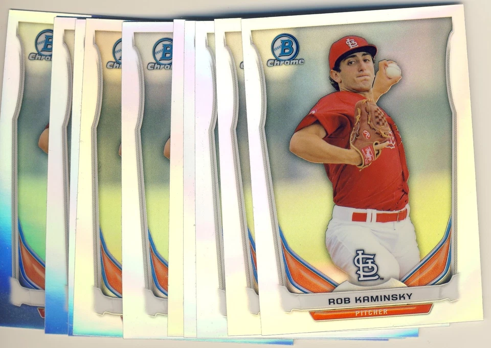 (23) 2014 Bowman Chrome Draft Refractor ROB KAMINSKY Rookie LOT Cardinals TP52 - Image 1 of 1