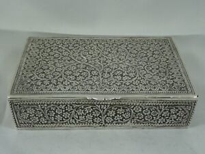 INDIAN ( KASHMIRI) silver CIGARETTE BOX, c1910, 221gm