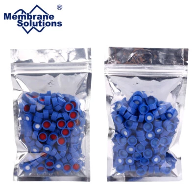 9-425 Screw Thread Autosampler HPLC Vial Caps, 9mm, Pre-slit PTFE/Silicone Septa - Image 1 of 4