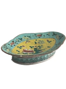 Chinese Antique Porcelain Peranakan Nyonya Straits Tazza Late Qing Dynasty As Is - Picture 1 of 14