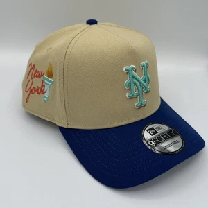 New Era New York Mets City Sidepatch 9Fifty Snapback Hat Tan Blue Torch - Picture 1 of 13