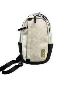 Coach Shoulder Bag Leather White Total Pattern C4015 Used - Picture 1 of 7