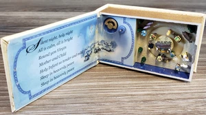 Mini Libro Caja de Música Noche Silenciosa De Colección Pesebre Animado Navidad Probado Funciona NOEL - Imagen 1 de 16
