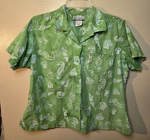 Columbia Damen Batik Print Kurzarm Button Down Top Gr. XL - Bild 1 von 4