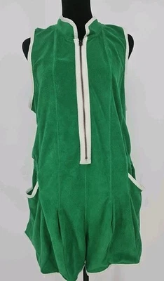 Mameluco de práctica diaria Anthropologie grande verde blanco crema Foto 1 de 4