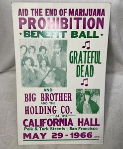 1966 MARIJUANA PROHIBITION POSTER GRATEFUL DEAD ART 60s California Jerry Garcia - Picture 1 of 6