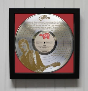 Eric Clapton - Wonderful Tonight Framed Silver Etched LP Shadowbox - Picture 1 of 3
