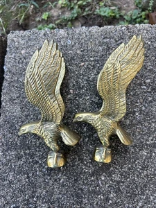 2 Metal Brass Bird Eagle Attachable Display Figures - Picture 1 of 9