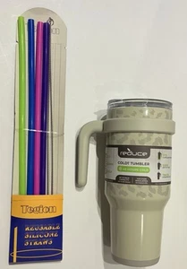 Reduce Cold1 40oz Stainless Steel Tumbler with Set of 4 Silicone Straws - New - Picture 1 of 5