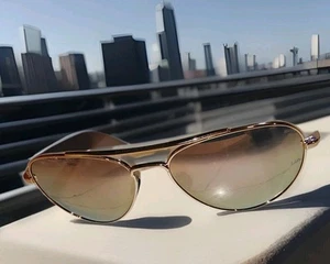 New Under Armour Men's Aviator Red-Gold Metal Sunglasses Nice!! - Picture 1 of 6