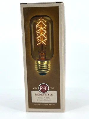 NEW Edison Radio Style Filament T12 Tinted Light Bulb 40W Pl&T Electric - Image 1 of 4