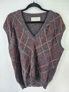 Peruvian Connection Mens XL Extra Large Brown Sweater Vest 100% Alpaca - Picture 1 of 8