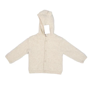 Suéter H&M Bebé 12-18M Beige Con Capucha Abotonada Suave Polar Detalle de Oreja Foto 1 de 4