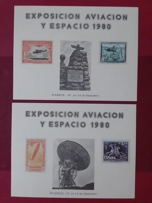 HOJAS RECUERDO ESPAÑA MNH 1980 EXPOSICIÓN AVIACIÓN Y ESPACIO. MADRID  - Imagen 1 de 2