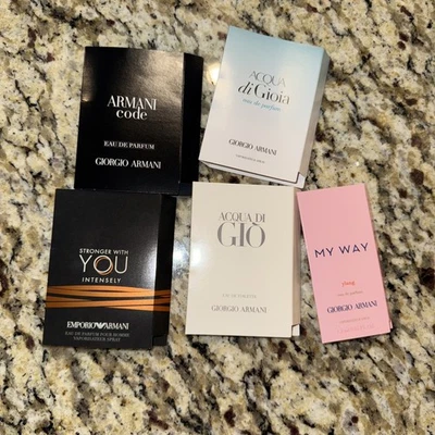 5 Perfumes Giorgio Armani - My Way, You, Acqua, Código, Amostras NOVO - Imagem 1 de 3