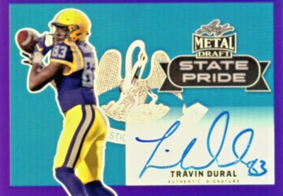 2017 Leaf Metal Draft LSU Tiger Travin Dural State Pride Autograed Serial #18/25 - Image 1 of 2