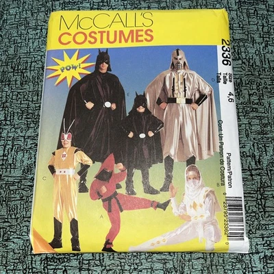 McCalls Sewing Pattern 2336 Super Hero Costume Child 4-6 Uncut 1999 Batman+ - Image 1 of 2