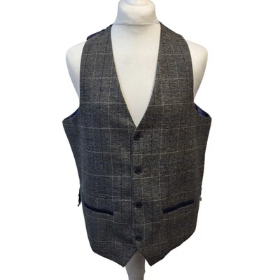 Marc Drcy Grey Check Smart Formal BusIness Waistcoat Men's XL 43-44" - Image 1 of 4