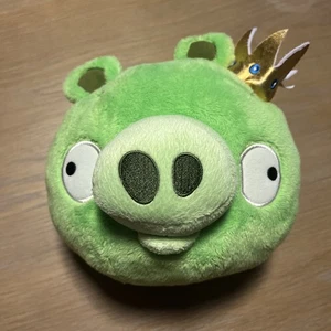 Angry Birds Green Pig King Golden Crown 7” Plush Toy Commonwealth 2010 CLEAN - Picture 1 of 6