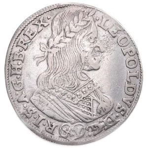 AUSTRIA LEOPOLD I - 15 Kreuzer 1659 Vienna - Rare Variety: Uncircled Bust - Imagen 1 de 2