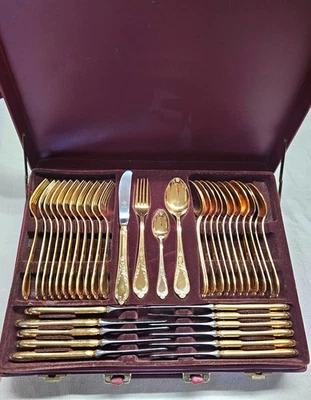 Kuppels Solingen Besteck 23/24 Karat hartvergoldet für 12 Personen inkl. Koffer - Bild 1 von 4