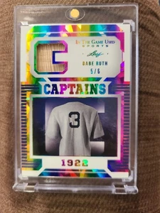 2022 Leaf Babe Ruth Captains In The Game Used Bat Relic 5/6 Yankees #C-01 - Picture 1 of 2