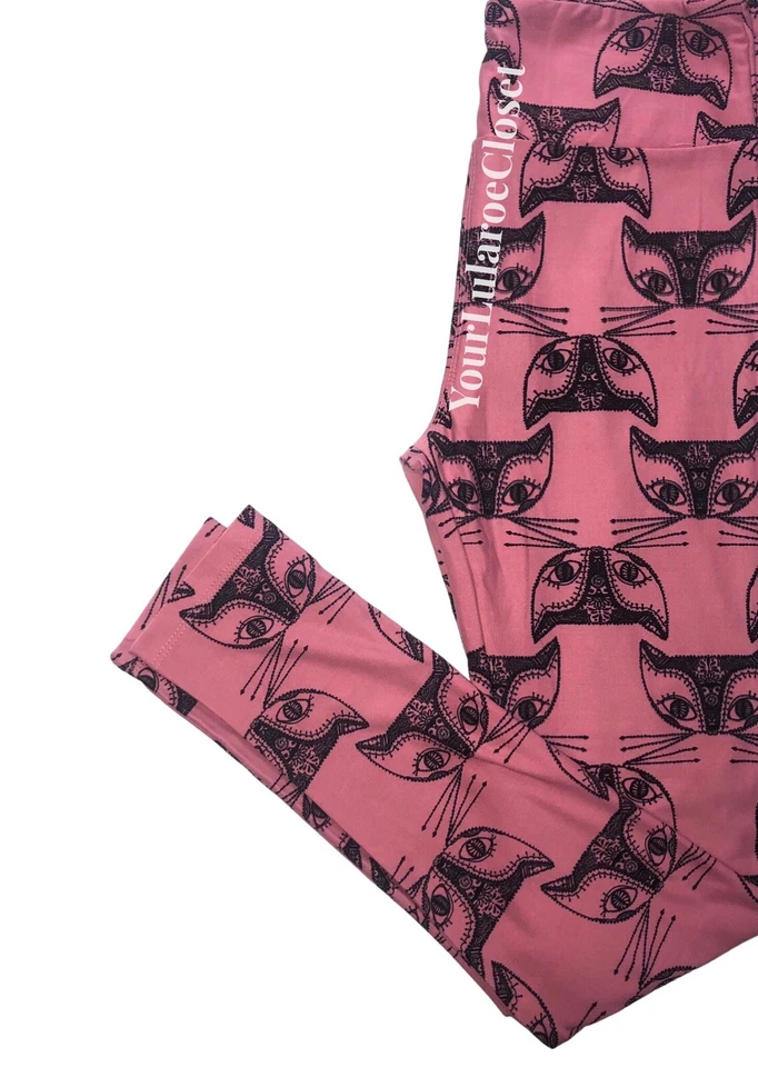 Lularoe LEGGINGS Pink Background Siamese Cat Print One Size OS NWT NEW - Imagem 1 de 1