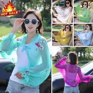 Summer Women Driving Sleeve Shawl Scarf Chiffon Arm Sleeves Sun Protections - Picture 1 of 31