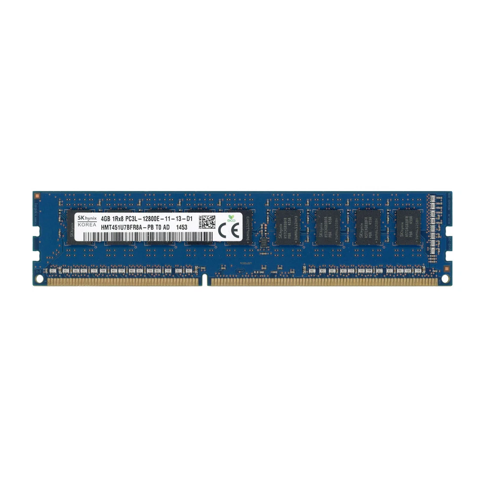 Server RAM Module Hynix HMT451U7BFR8A-PB 4GB DDR3 1600MHz Unbuffered ECC - Image 1 of 1