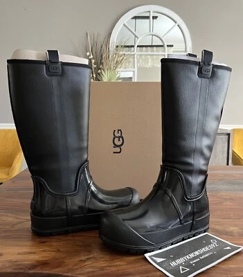 UGG RAINCLOUD TALL BLACK RUBBER WATERPROOF WOMEN'S RAIN BOOTS SIZE US 9 - Image 1 of 4