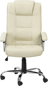 Alphason Houston Cream high back leather executive chair Cream christmas gift