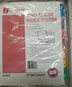 24 sets 1-12 Colored Ring Binder Indexes UNV-20807 - Picture 1 of 5