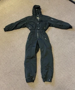 Descente Ski Suit One Piece Snowsuit Snow Bib retro Onsie Shell VTG Womens 8 - Picture 1 of 8