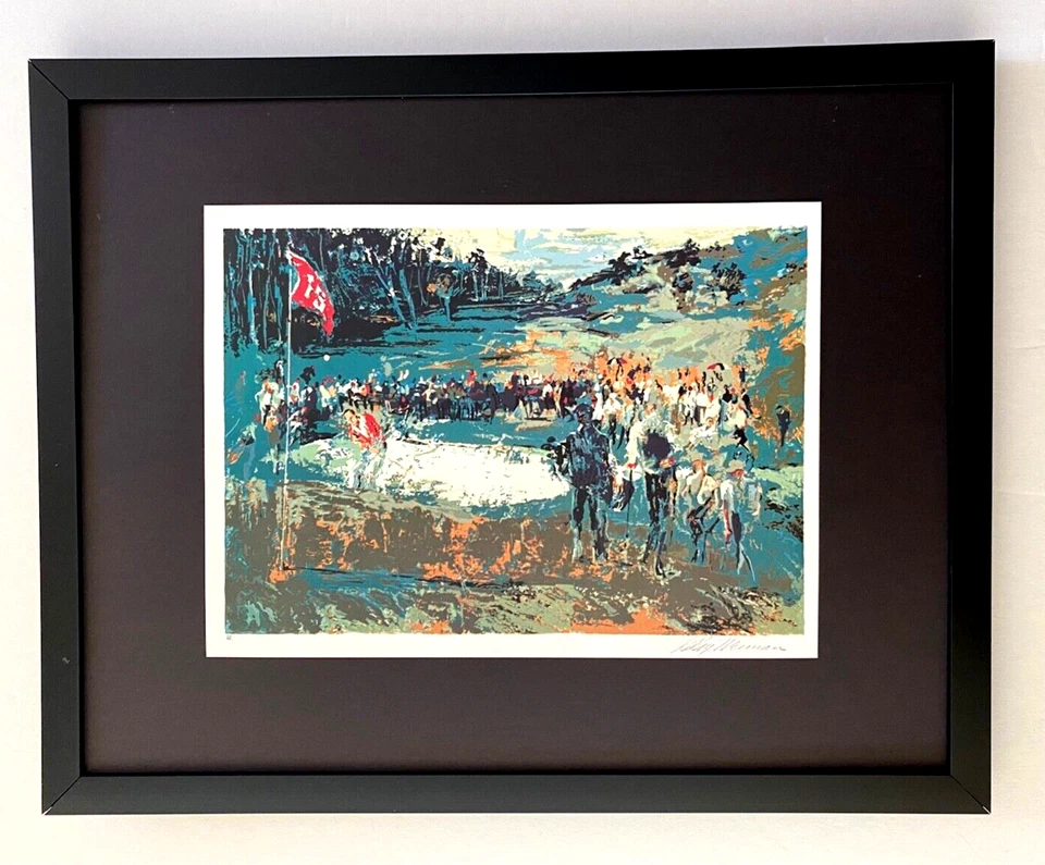 LeRoy Neiman "Torneo de Golf" Firmado Arte Pop Coleccionista Pieza Enmarcada Foto 1 de 3